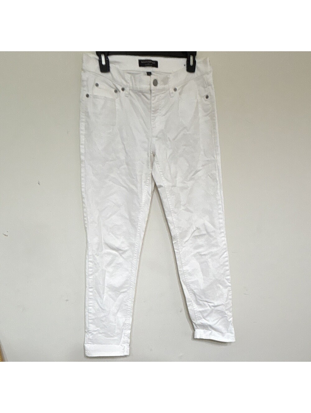 Banana Republic Womens 27R White Jeans Regular Fit Tapered  Denim 5-Pocket
